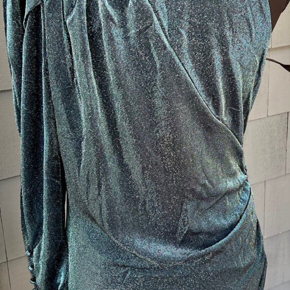 Choosy Green/Blue Multicolor One Shoulder Cocktail Dress NWT Size Small - Picture 3 of 4